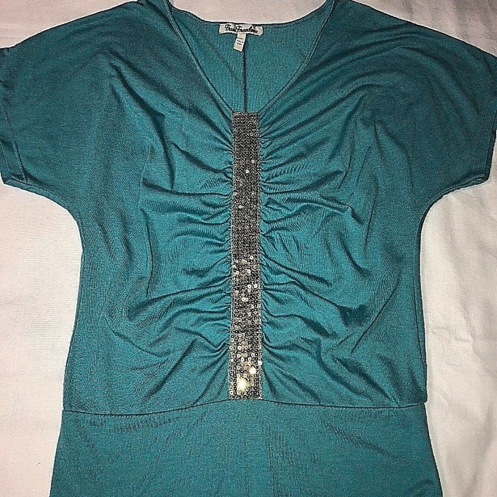 True Freedom Blouse Shirt Size Medium Ruched Front